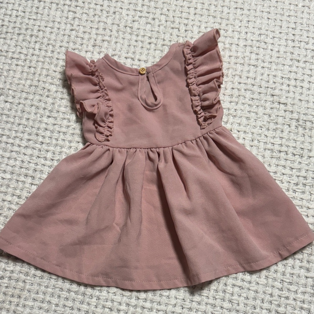 Pink Ruffled Kids Dress - Picture 3 of 4
